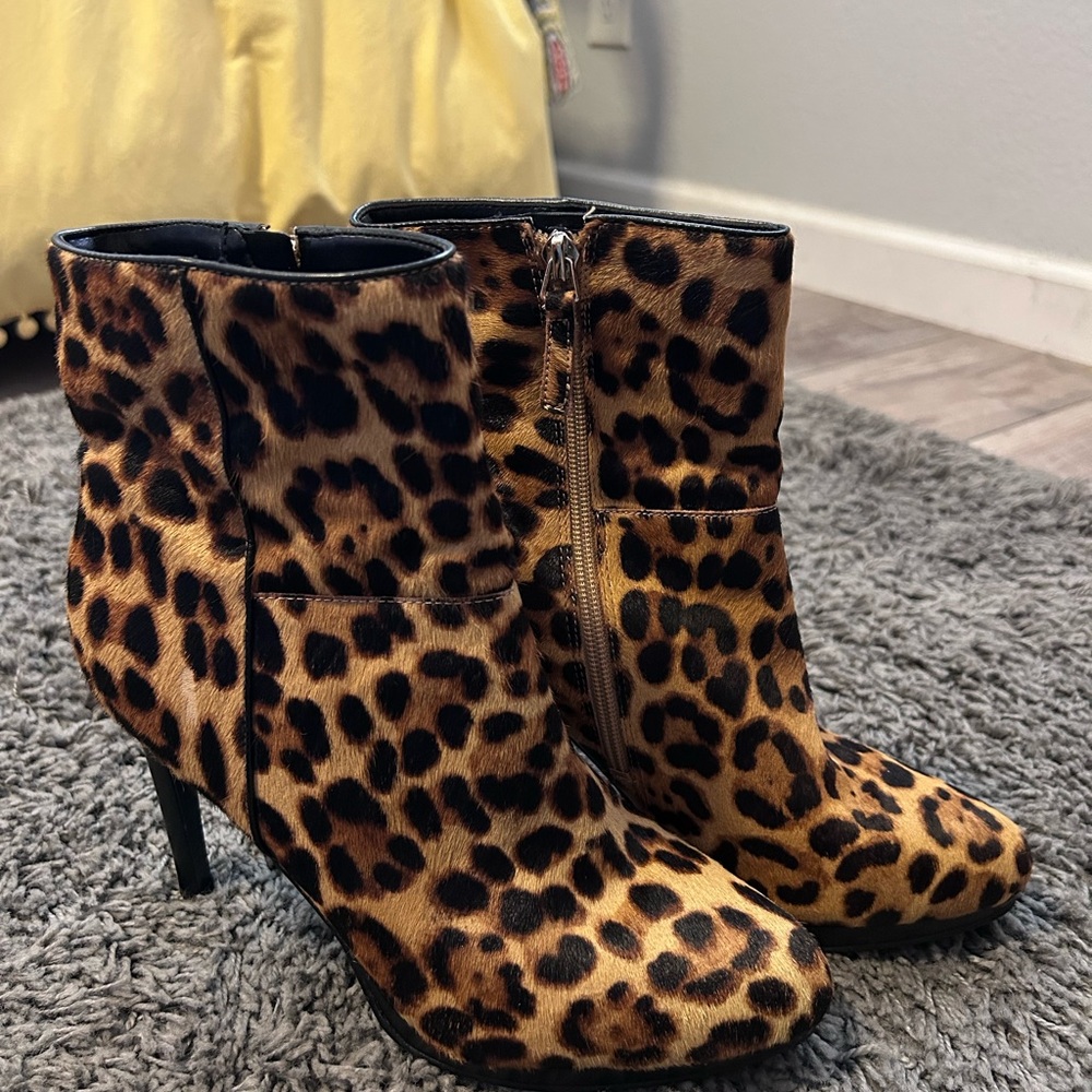Nine West Leopard Print Booties